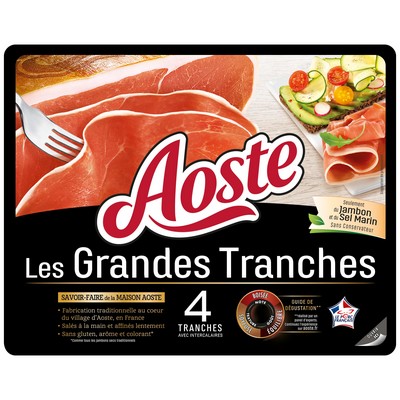 Jambon cru Aoste Les Grandes Tranches - 4 tranches -100g