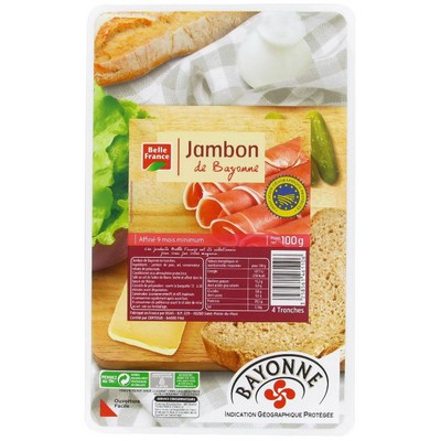 Bayonne Ham IGP Belle France 4 Slices 100g