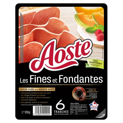 Jambon cru Aoste Les Fines et Fondantes - 6 tranches - 100g