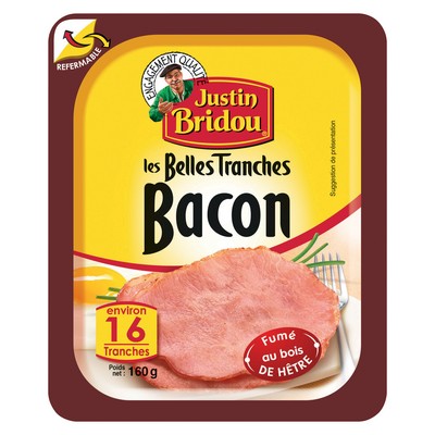 Justin Bridou Bacon Smoked over Beechwood - 16 Slices - 160g