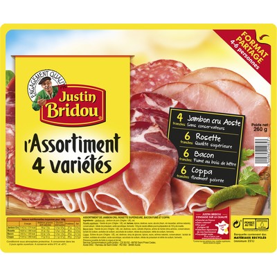 Justin Bridou Assortment 4 Varieties - 260g