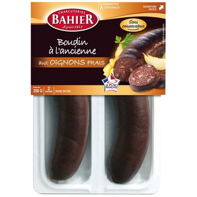 Skin de 2 boudins noirs aux oignons à l'ancienne DLCL de 125gr