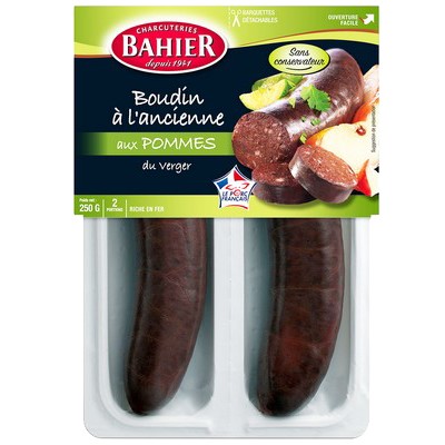 BOUDIN NOIR POMMES A L'ANCIENNE PASTEURISE 2X125GR