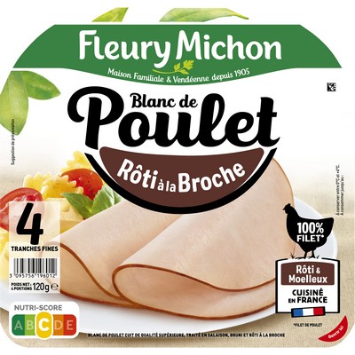 4 Thin Slices of Rotisserie Chicken Breast