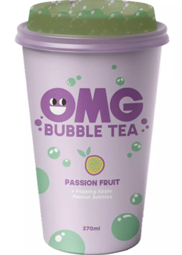 B 270ML BUBBLE TEA PASSION POMME OMG