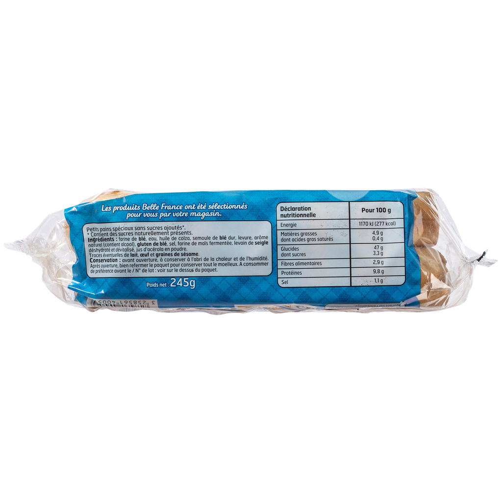 Plain Muffins No Added Sugar x4 Belle France 245g