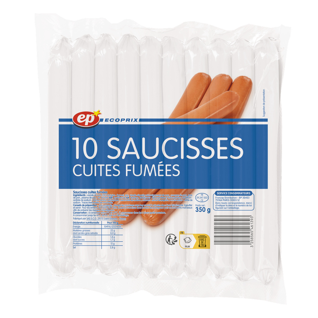 Knack Sausages x10 350g