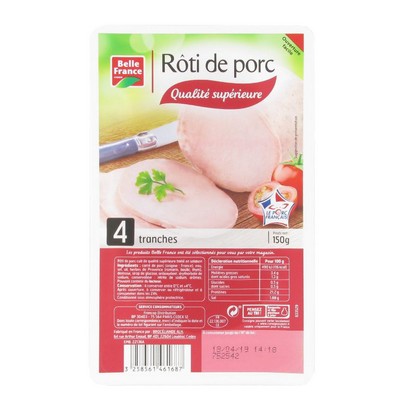 Cooked Pork Roast x4 Slices BF Tray 150g
