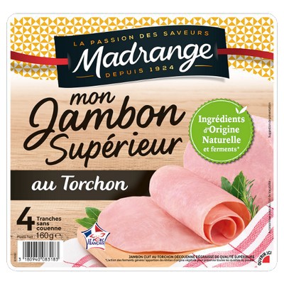 MON JAMBON SUP AU TORCHON DD CSN VPF PSA 4 TRANCHES X 40 G MADRANGE