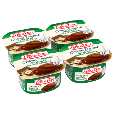 4x125g Chocolate Hazelnut Dessert Cream Elle & Vire