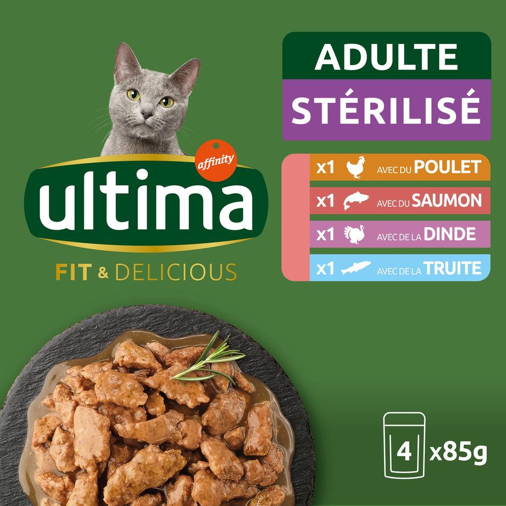 ULTIMA Sterilized Cat Meal Pouches Poultry & Fish 4x85g