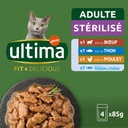 ULTIMA Sterilised Cat Food Pouches Meats & Fish 4x85g