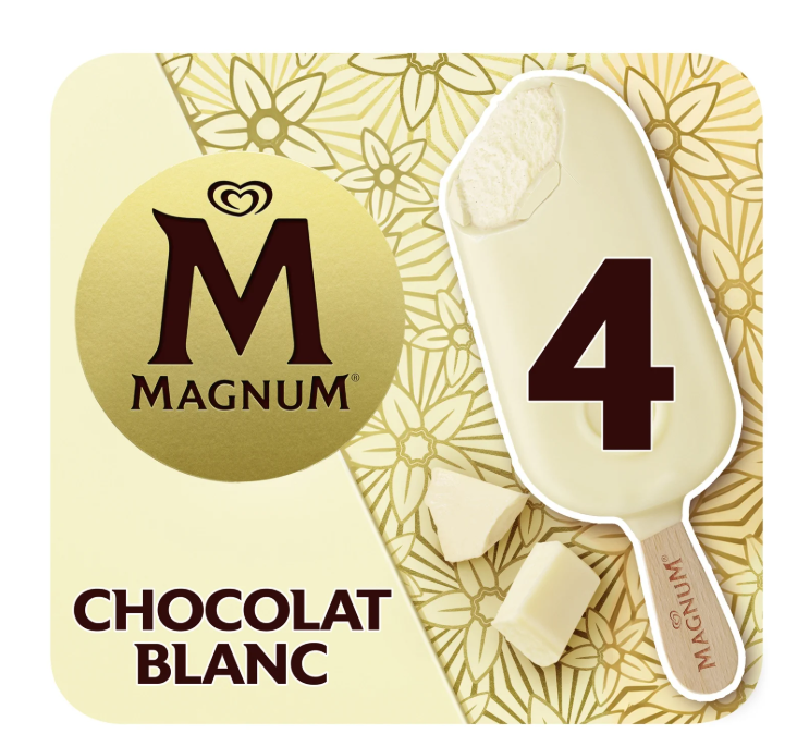 Magnum White Chocolate Ice Cream Bars 4x100ml