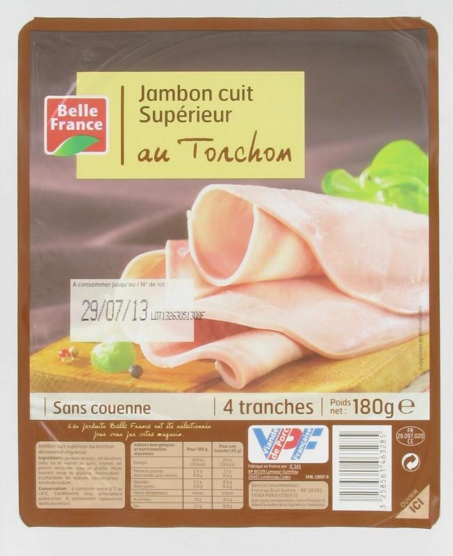 Le Torchon Superior Cooked Ham x4 Slices Belle France Tray 180g