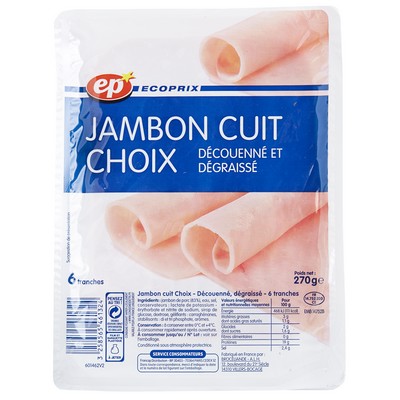Premium Cooked Ham DD x6 Thick Slices Tray 270g