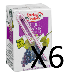Spring Valley 100% Grape Juice 20cl x6