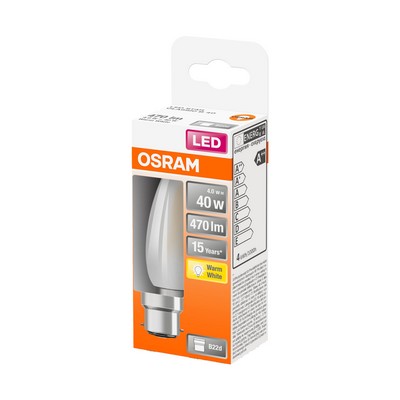 BLX1 LED Flame Bulb 4W=40 B22 Warm OSRAM