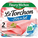 2 tr. Jambon LE TORCHON Cuisiné au bouillon, - 25 % de Sel