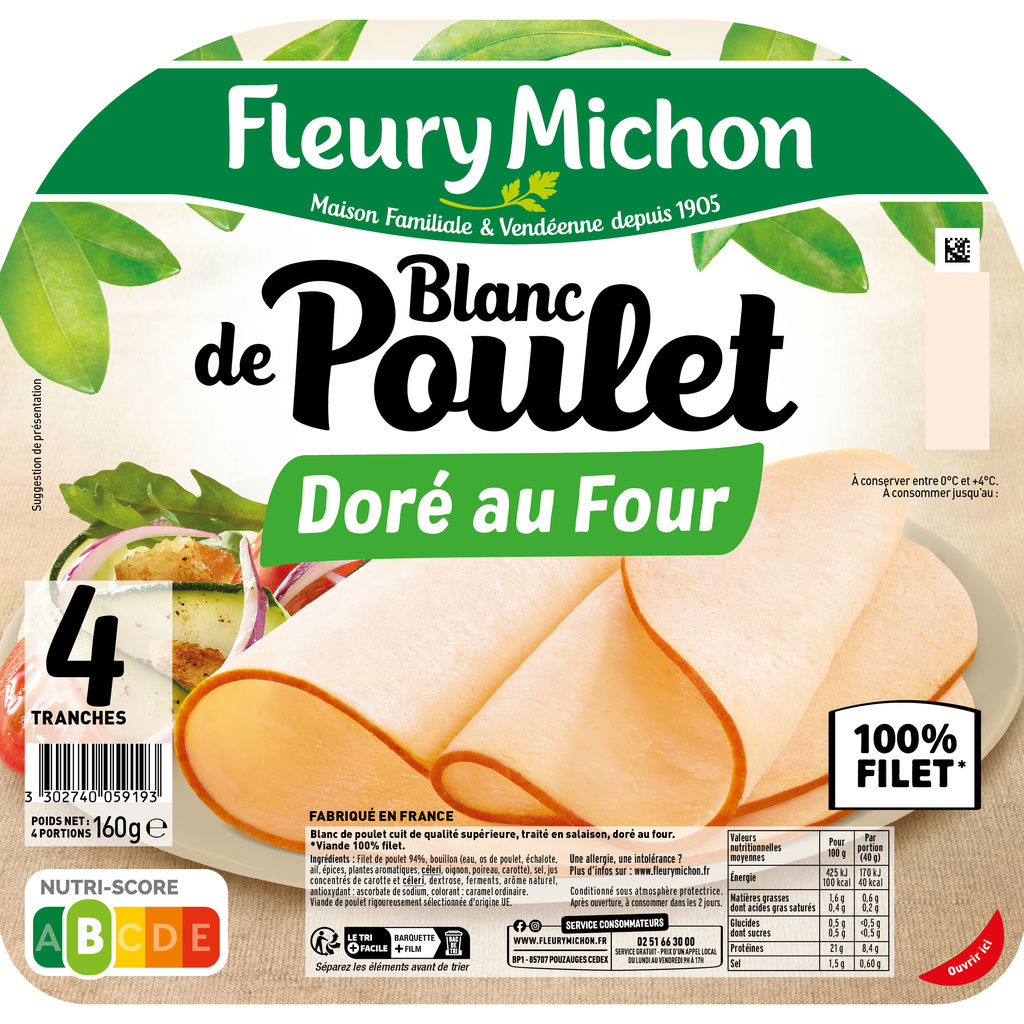 4 tr. Blanc de POULET Doré au Four