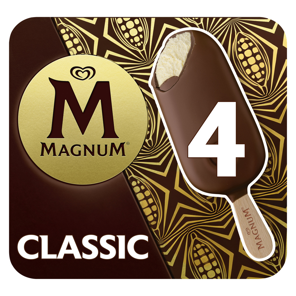Magnum Classic Vanilla & Chocolate Ice Cream Bars 4x100ml