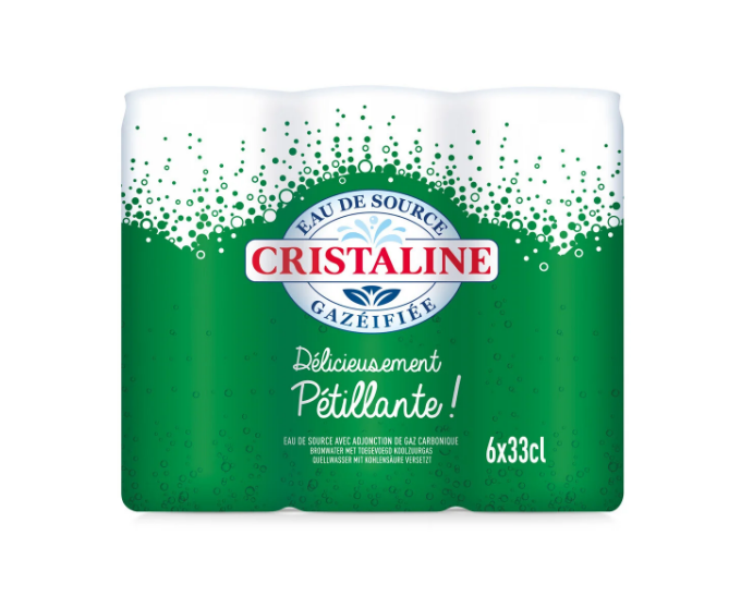 CAN 6x33CL SPARKLING SPRING WATER CRISTALINE