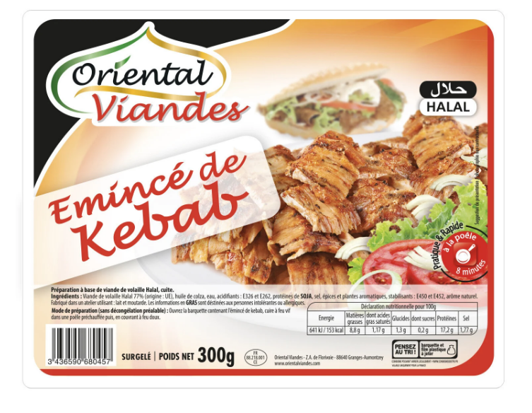 300G EMINCES DE KEBAB NATURE HALAL