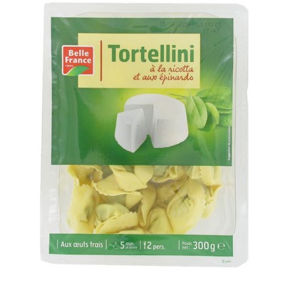 Ricotta Spinach Tortellini Belle France Tray 300g