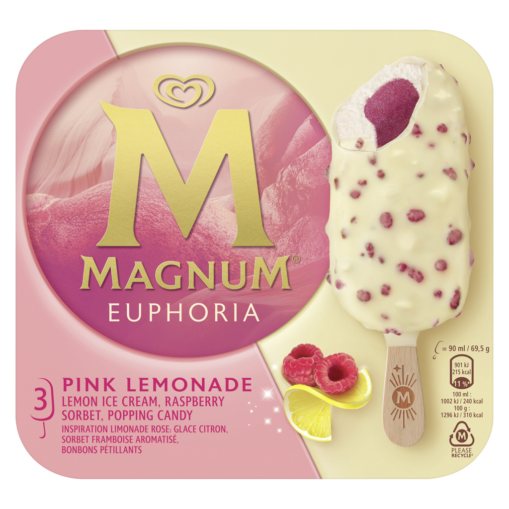 Magnum Glace Bâtonnet Citron Euphoria 3x90ml