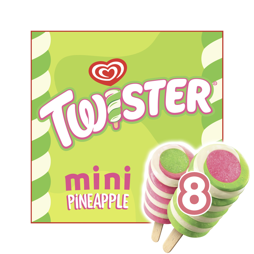Miko Twister Pineapple Kids Ice Lollies 8x50ml