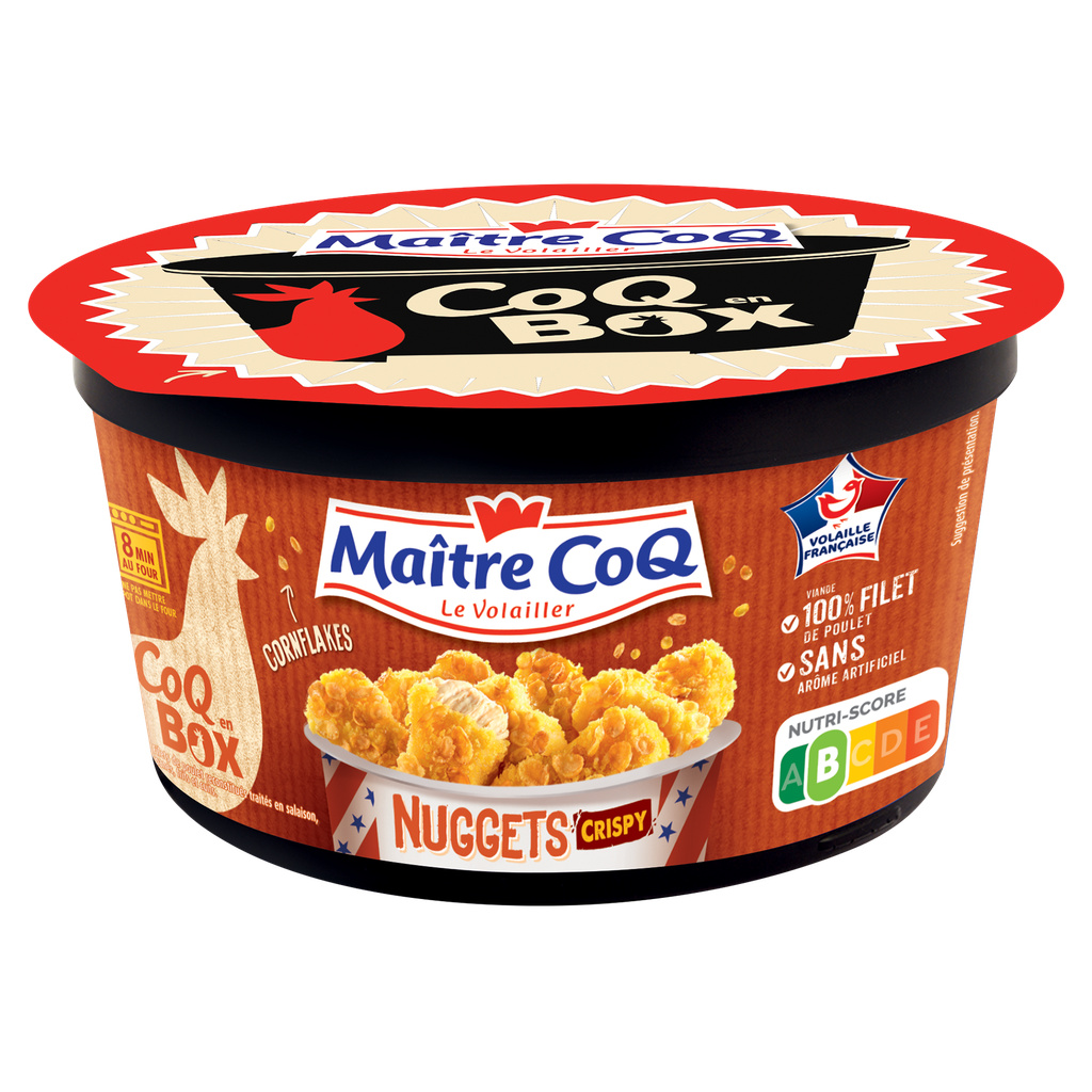 NUGGETS DE FILET DE POULET CRISPY en BOX 380G MAITRE COQ