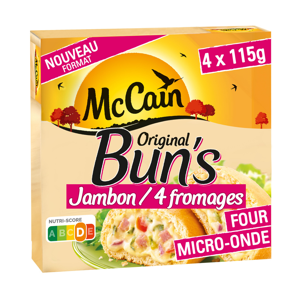 Original Bun's Ham 4 Cheeses Onions 460g McCain