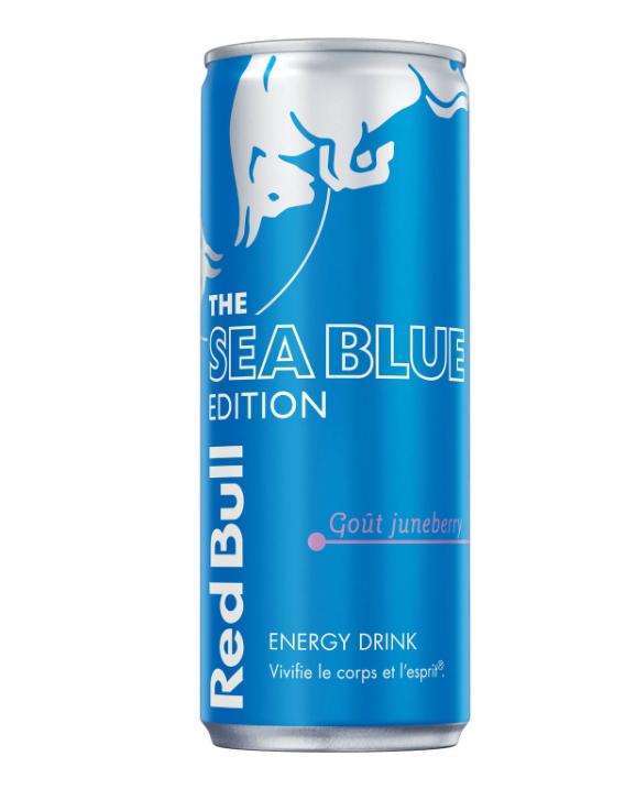 Red Bull, boisson énergisante, The Sea Blue Edition, Goût Juneberry, 250ml