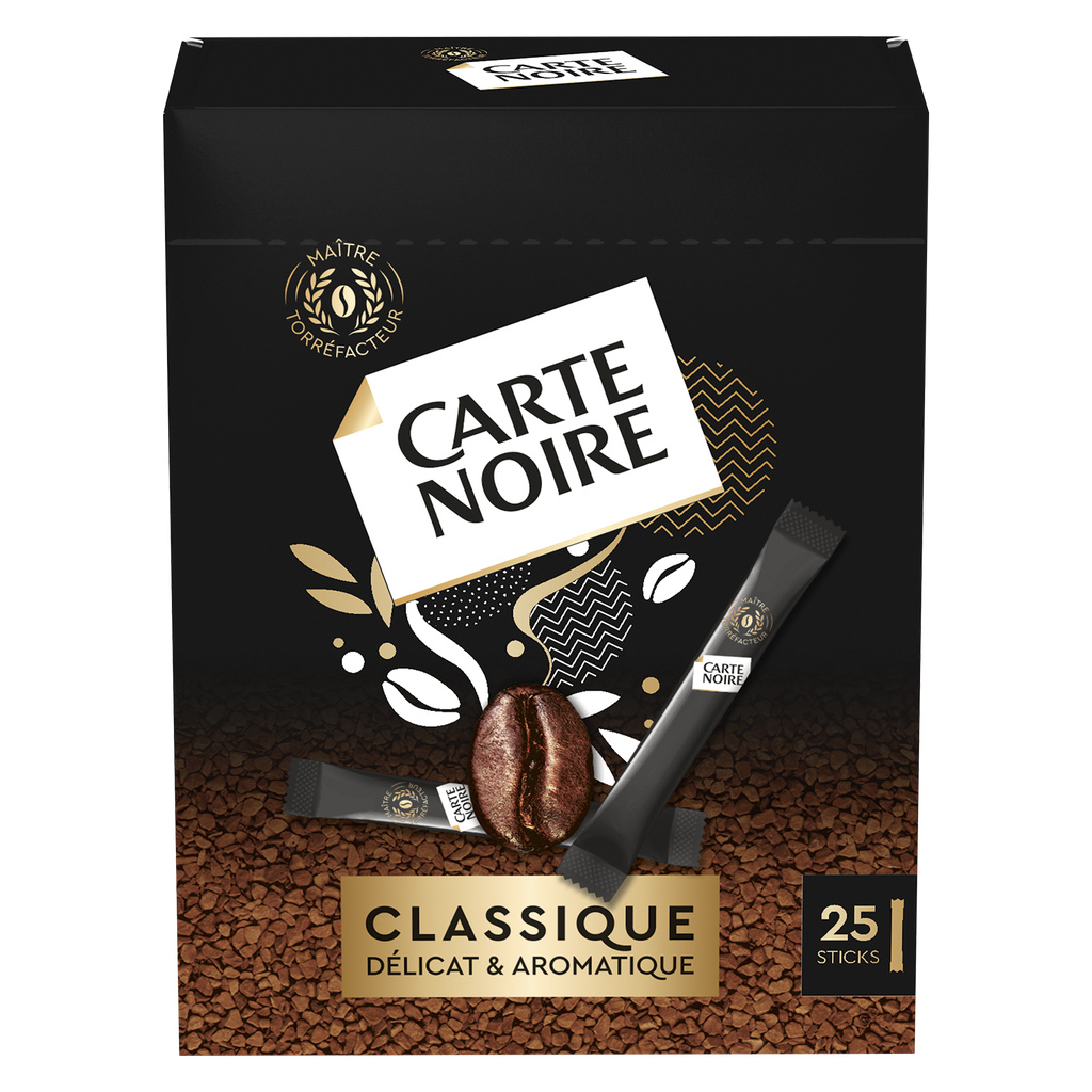 Carte Noire soluble 25 sticks Classique 45g