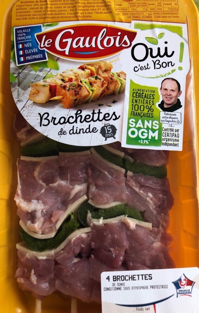 380G BROCHETTES DE DINDE EXTRA TENDRE X4