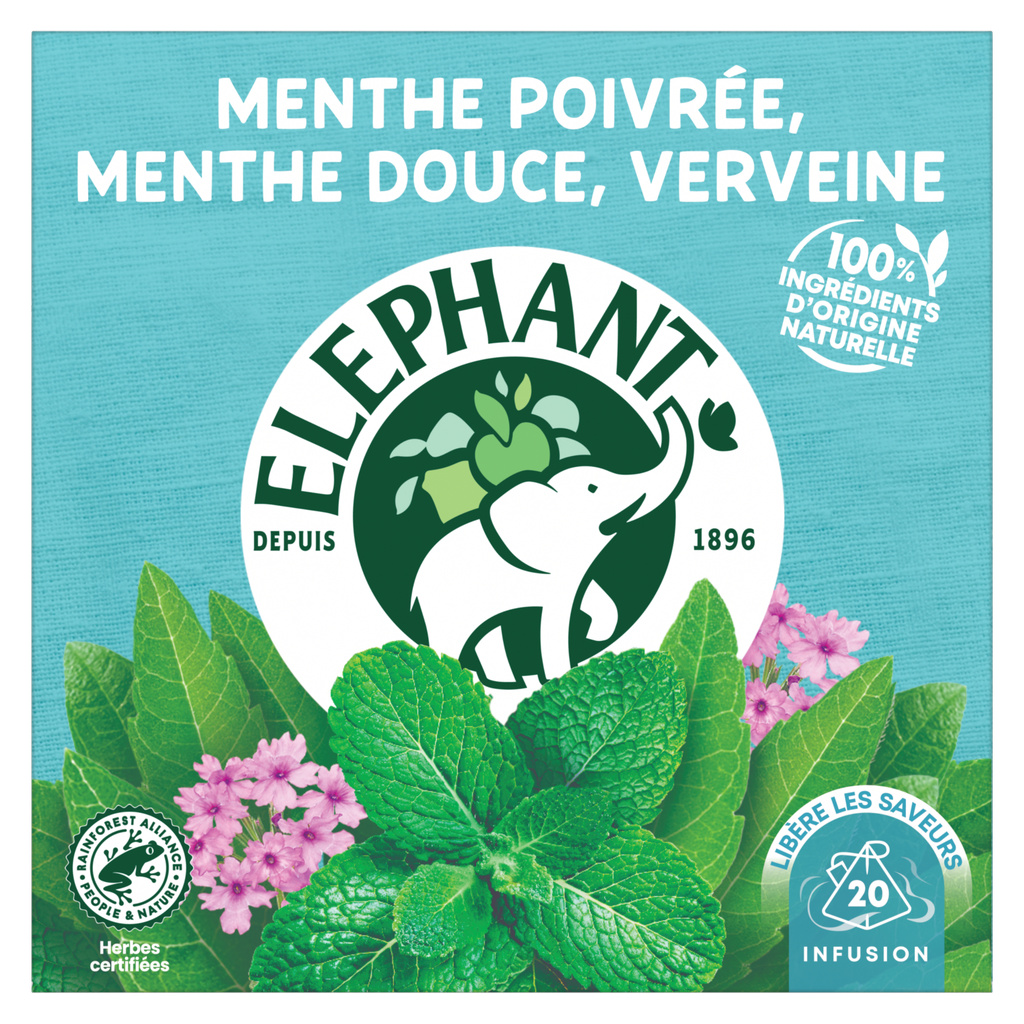ELEPHANT Peppermint, Spearmint & Verbena Infusion 20 Bags x12