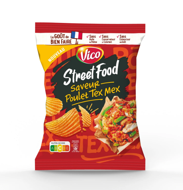 CHIPS STREET FOOD POULET TEX MEX 120G