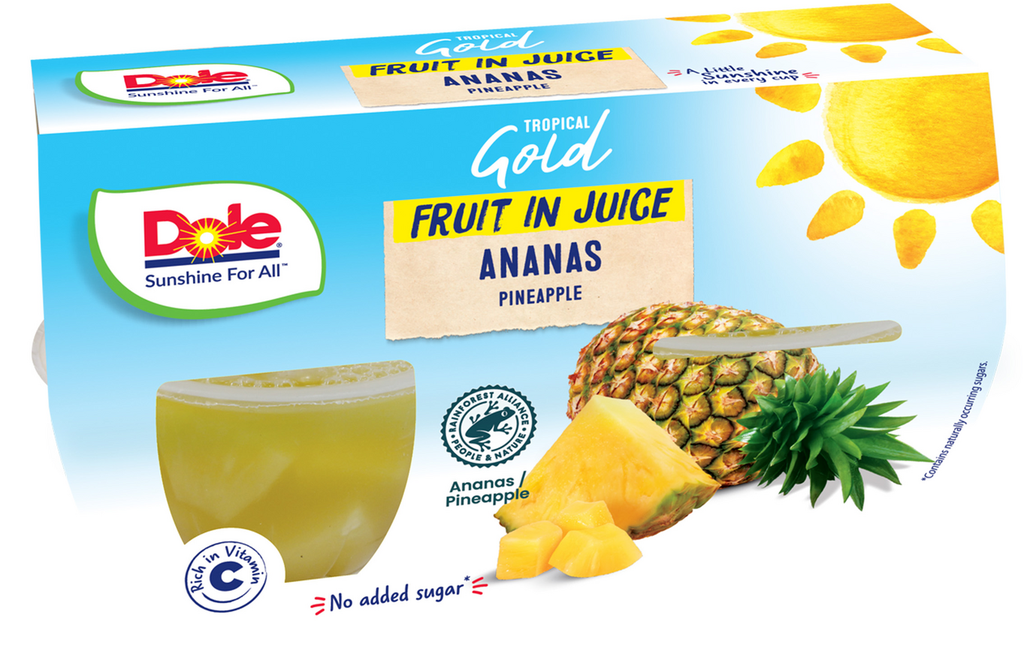 113g x4 Tropical Pineapple Cups Dole