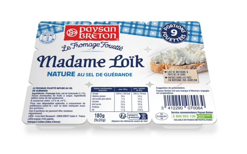 9x20g Natural Whipped Cheese Mme Loïk