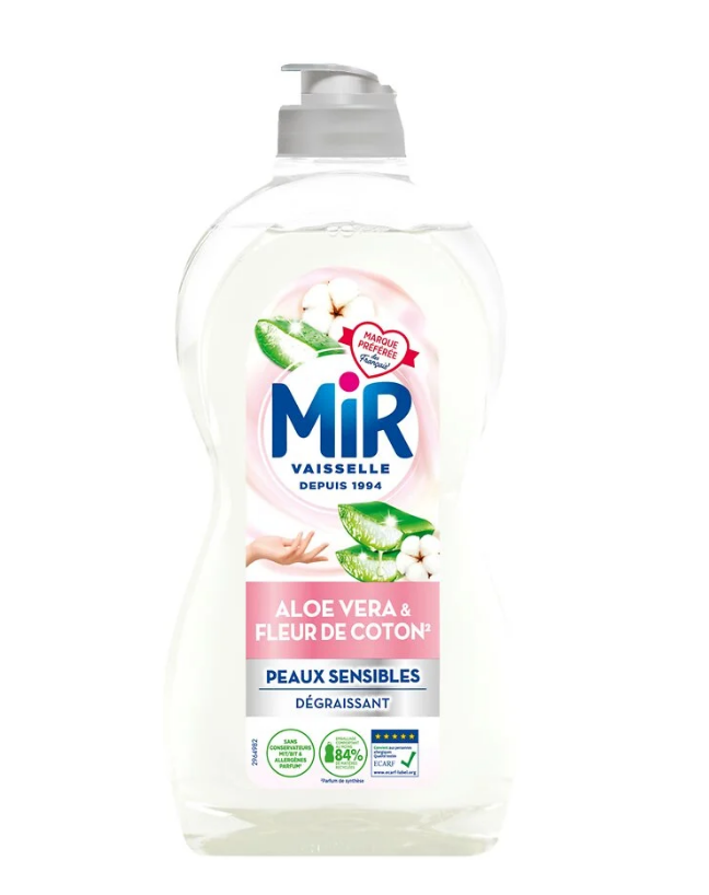 Mir Vaisselle Soin Aloe Vera & Fleur de Coton 450 ml