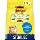 FRISKIES Chats Stérilisés Au Saumon et aux Légumes - 1.5 KG - Croquettes pour chat adulte