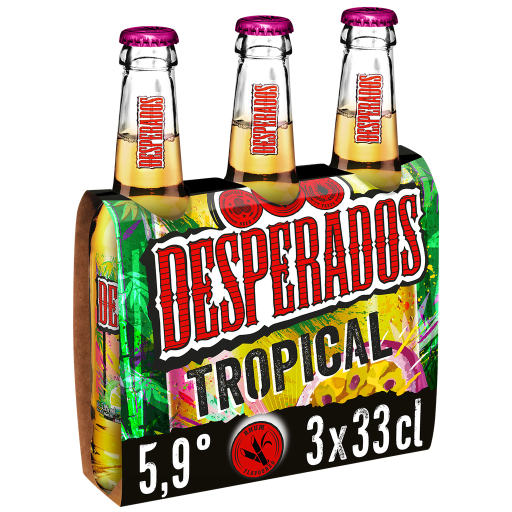 Desperados Tropical – Flavored Beer with Rum Spirit, Passion Fruit, Lime 3x33cl – 5.90