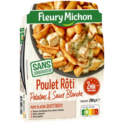Roast Chicken with Potatoes, White Sauce