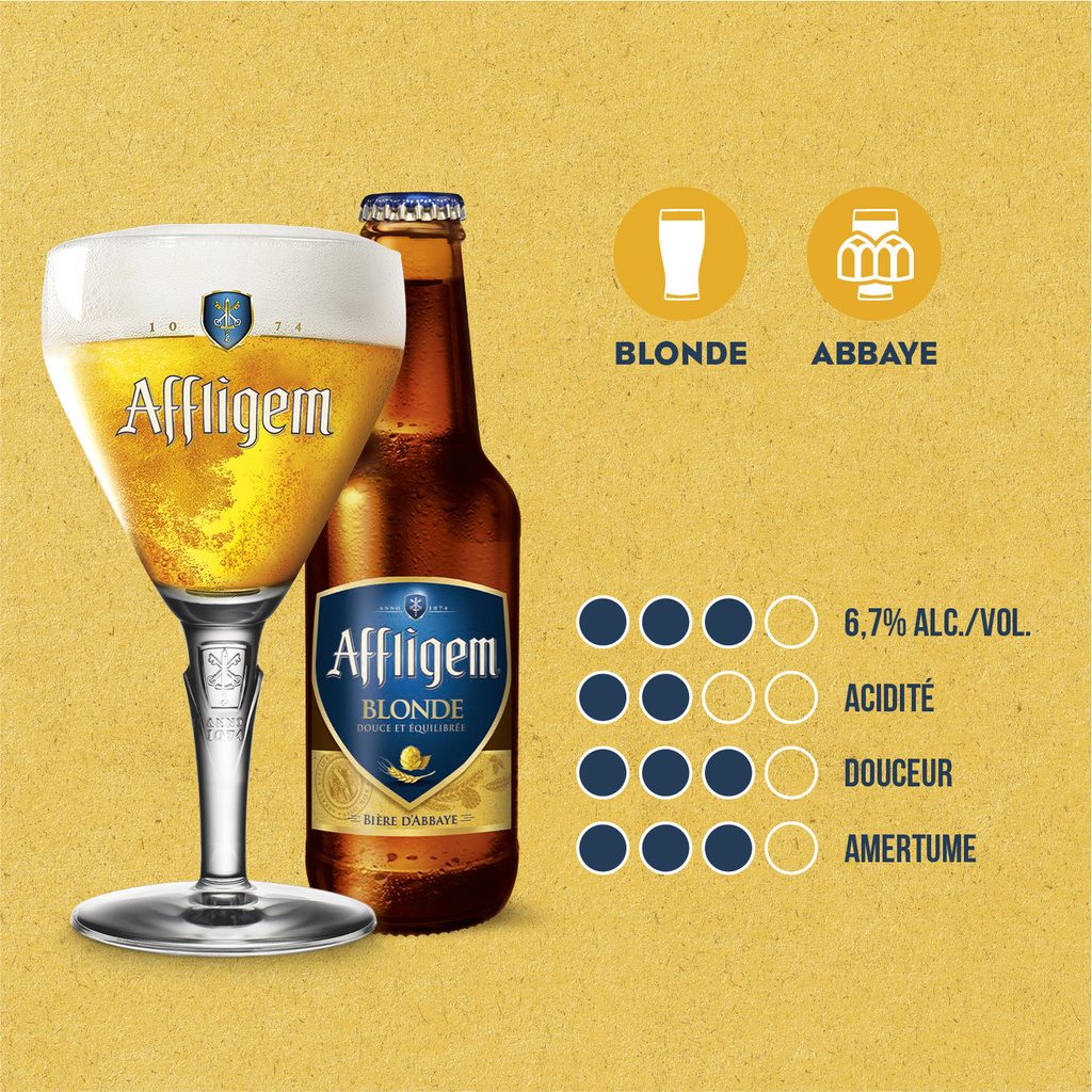 Affligem Blonde bière belge d'abbaye 12x25cl 6.7°