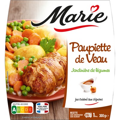 Veal paupiette with vegetable medley, onion sauce 300g MARIE