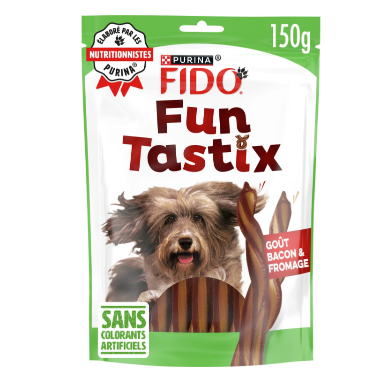 FIDO FunTastix goût Bacon et Fromage - 150 g - Friandises pour chien
