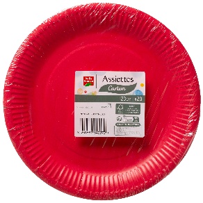 Assiettes Carton Rouges 23 cm x20 Belle France Film