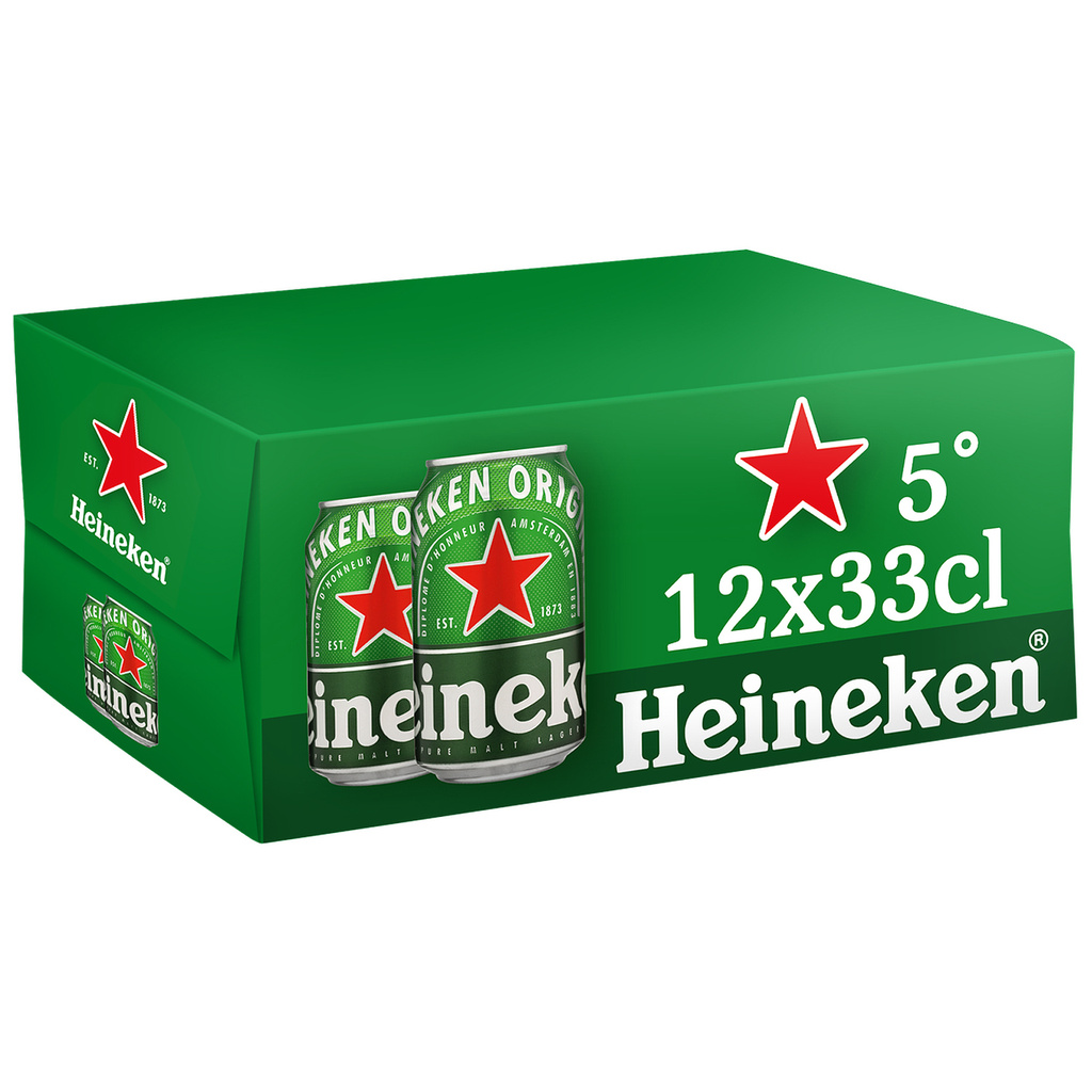 Heineken blonde beer can 12x33cl 5°