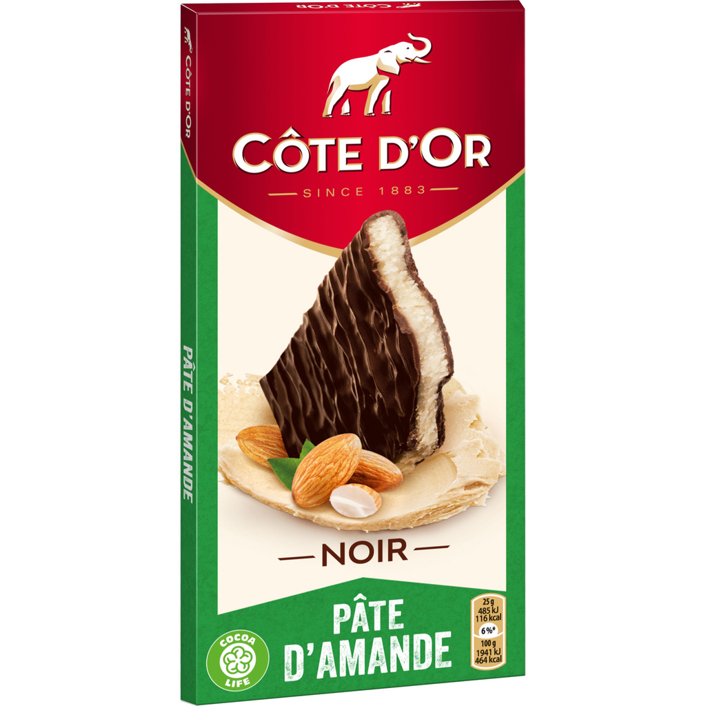 Côte d'Or Chocolat Noir Fourré Pâte d'Amande 150g