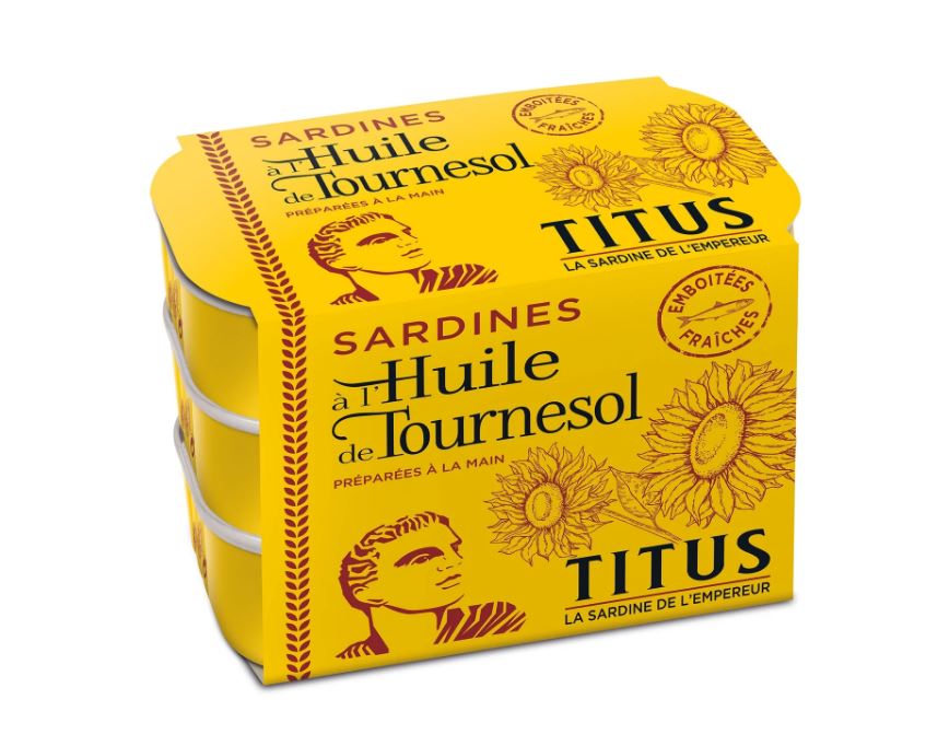3x125g TITUS Sardines in Sunflower Oil