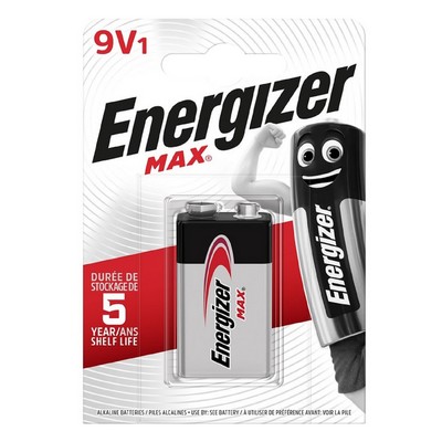 Pile Alcaline Energizer Max 9V, pack de 1